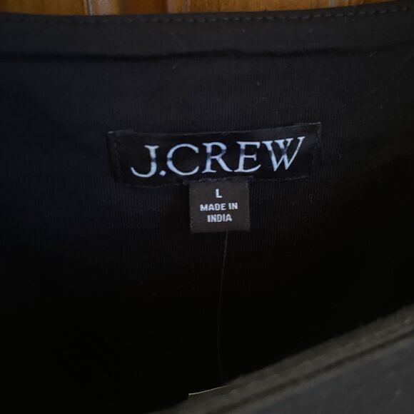 J. Crew Black Drop Waist Mixy Midi Dress A-Line Cotton Size L Romantic Classic - Picture 3 of 12